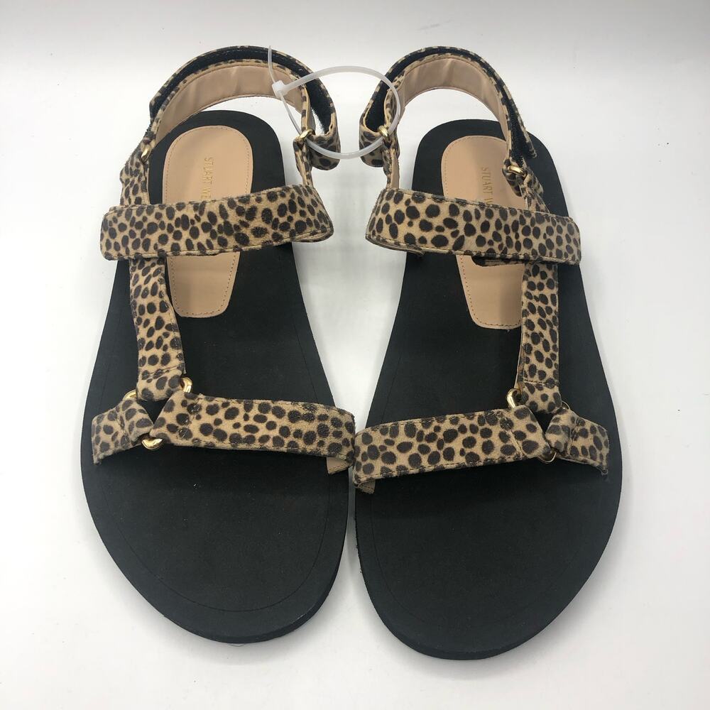 Stuart Weitzman Womens Vail Slingback Cheetah Suede Sandals Size 10.5